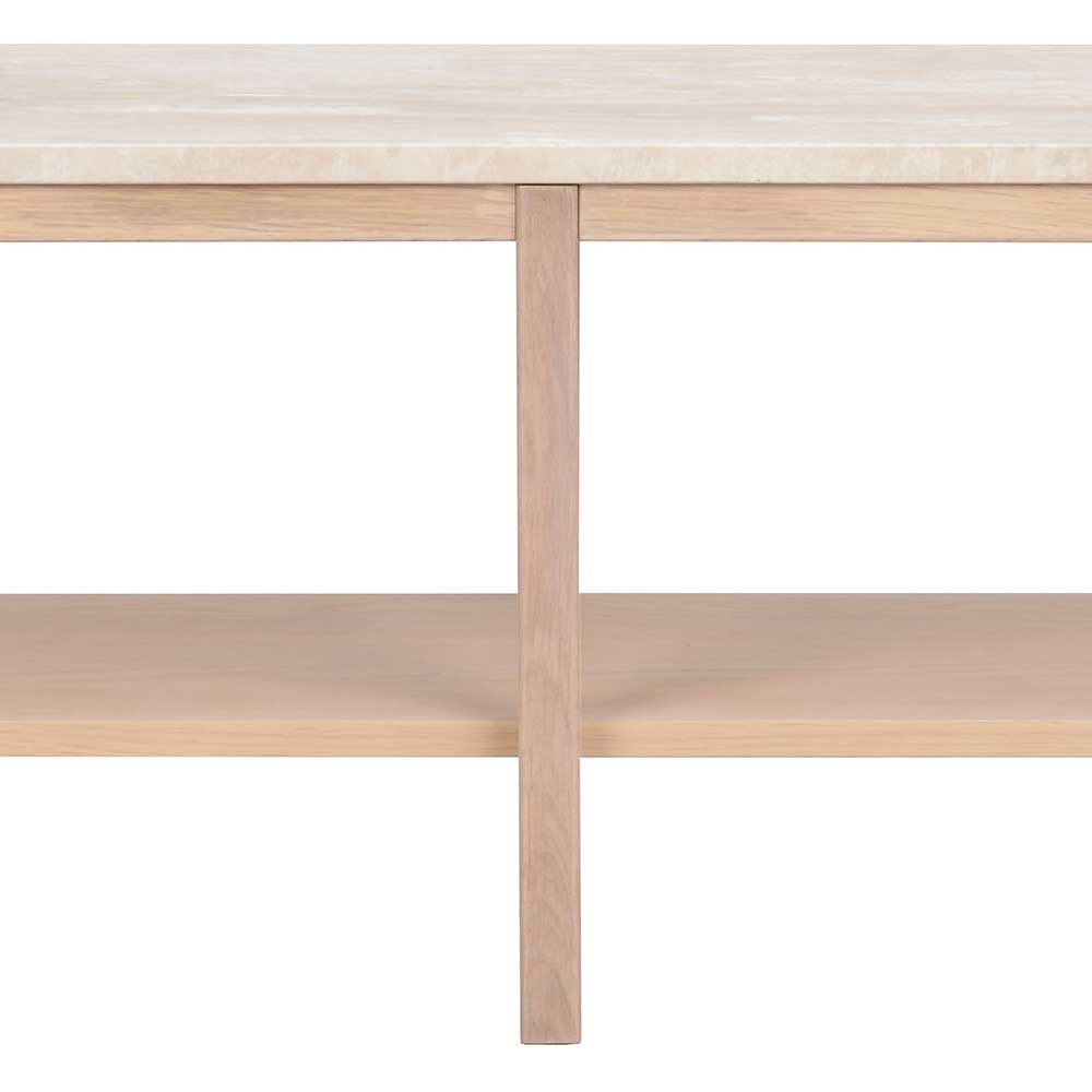 Offenes Lowboard Regal mit Travertin Deckplatte - Kentos