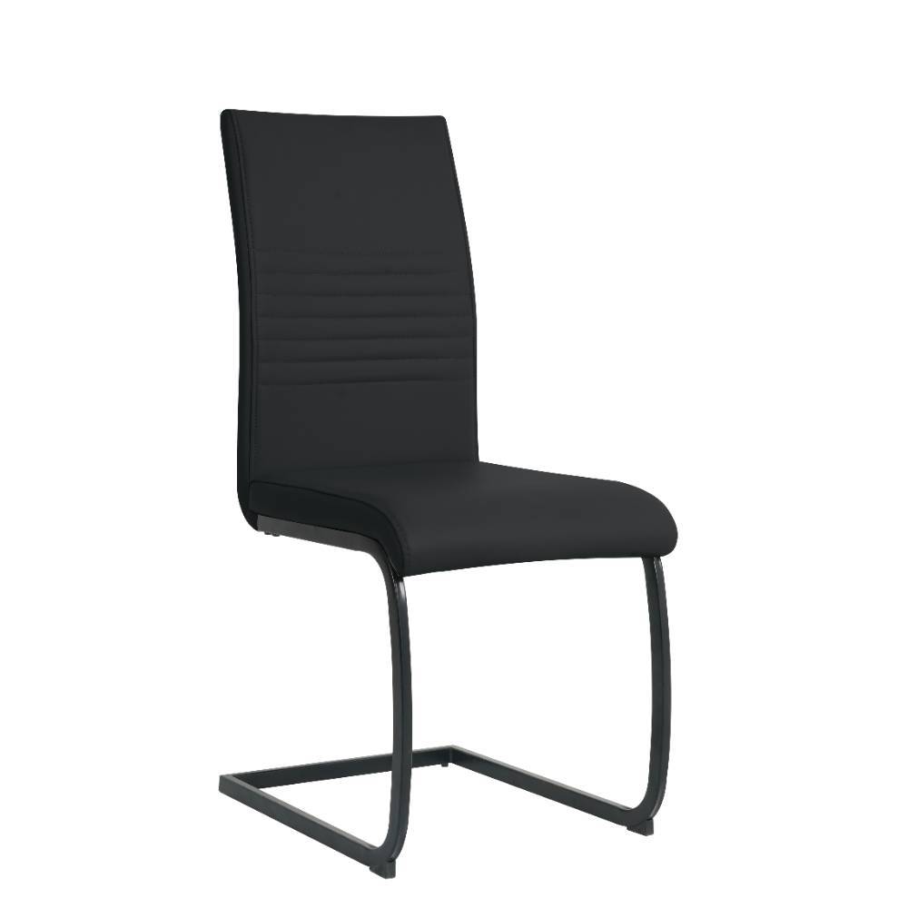 Kunstleder Freischwinger in Schwarz - Pencras (2er Set)