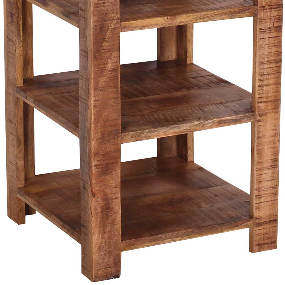 4 Fächer Regal aus Mangobaum Massivholz - Camelo
