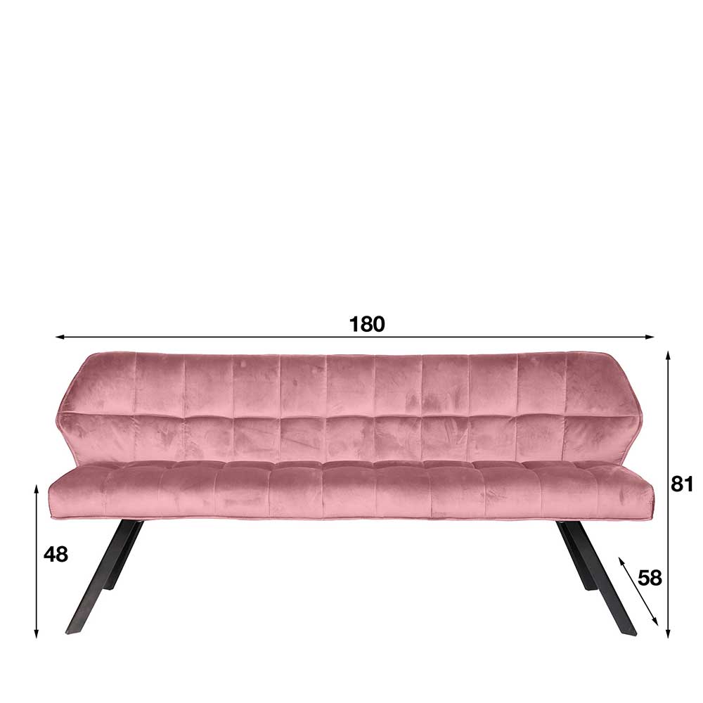 Esszimmer Polsterbank in Rosa Samt - Miobelda