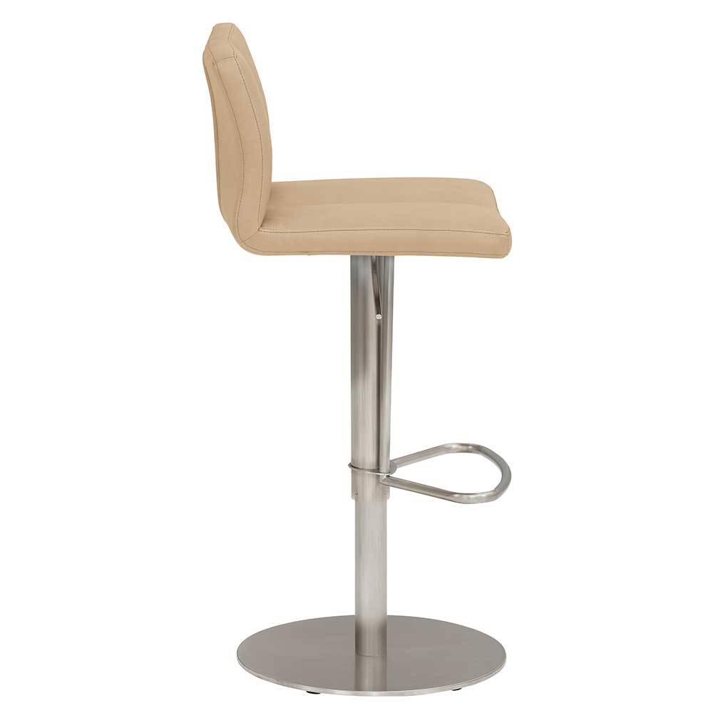 Barstuhl mit Microfaser in Beige - Corbit