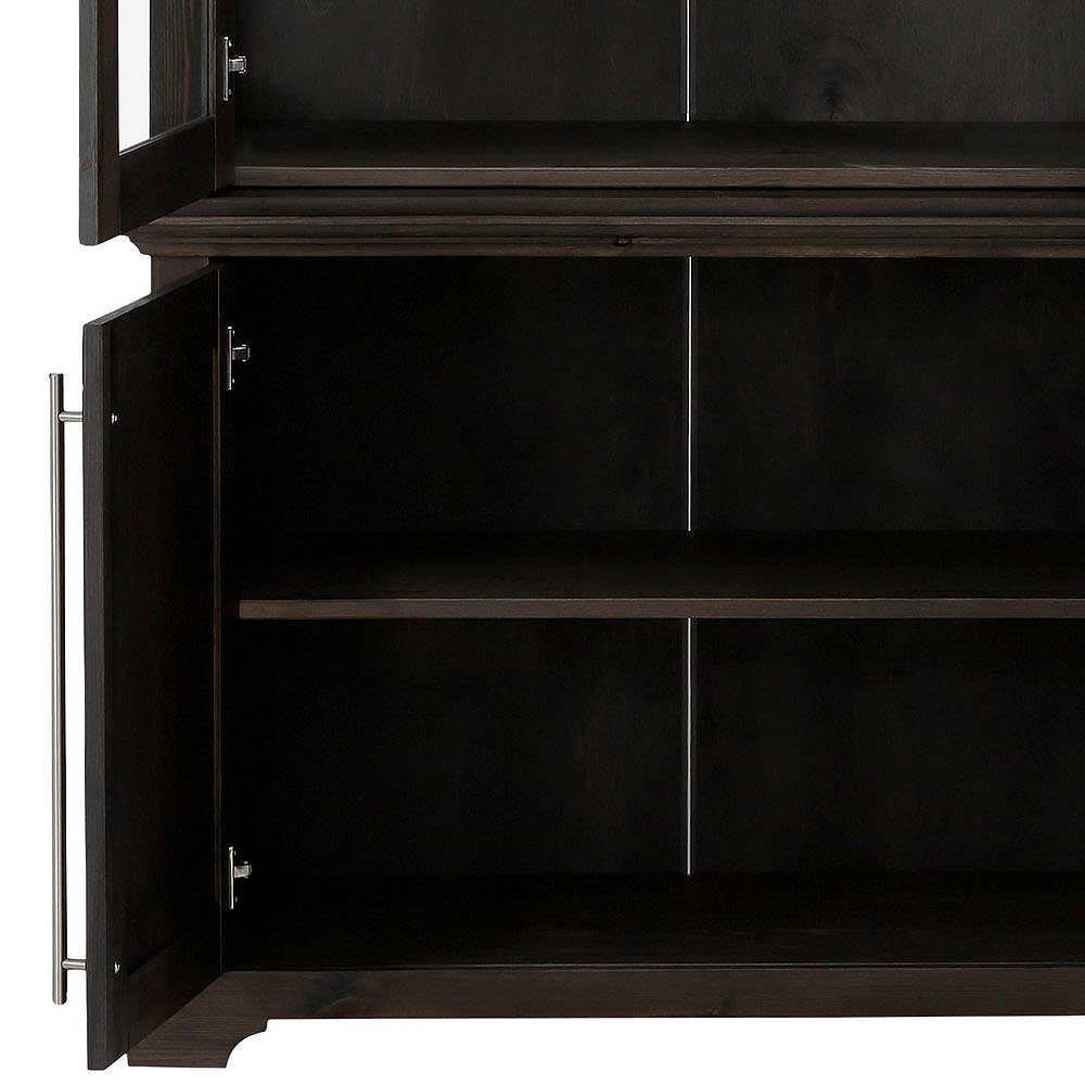 Vitrine aus dunkel lackiertem Kiefernholz - Syvila