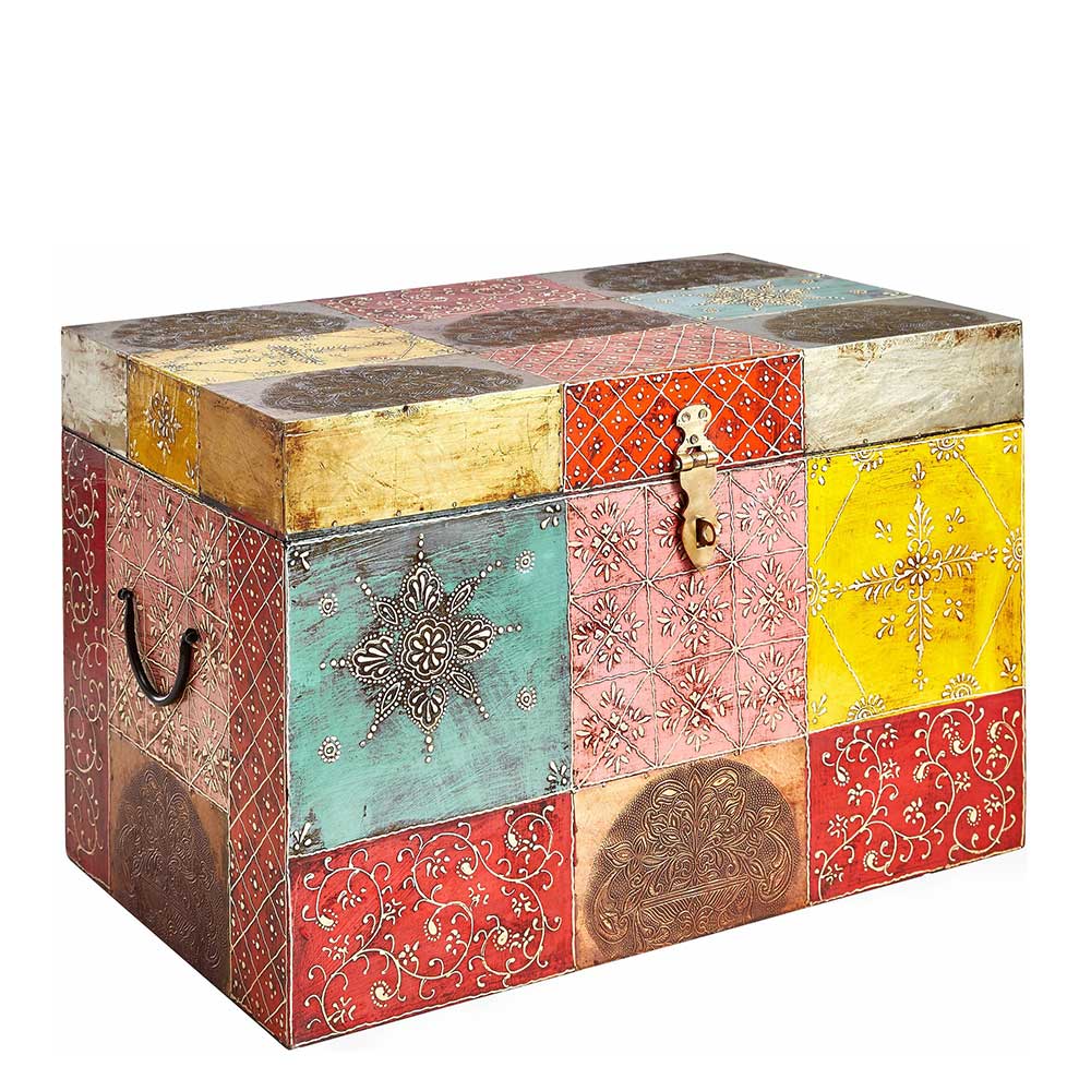 Bunte Holztruhe im Orientalischen Stil - Lilano
