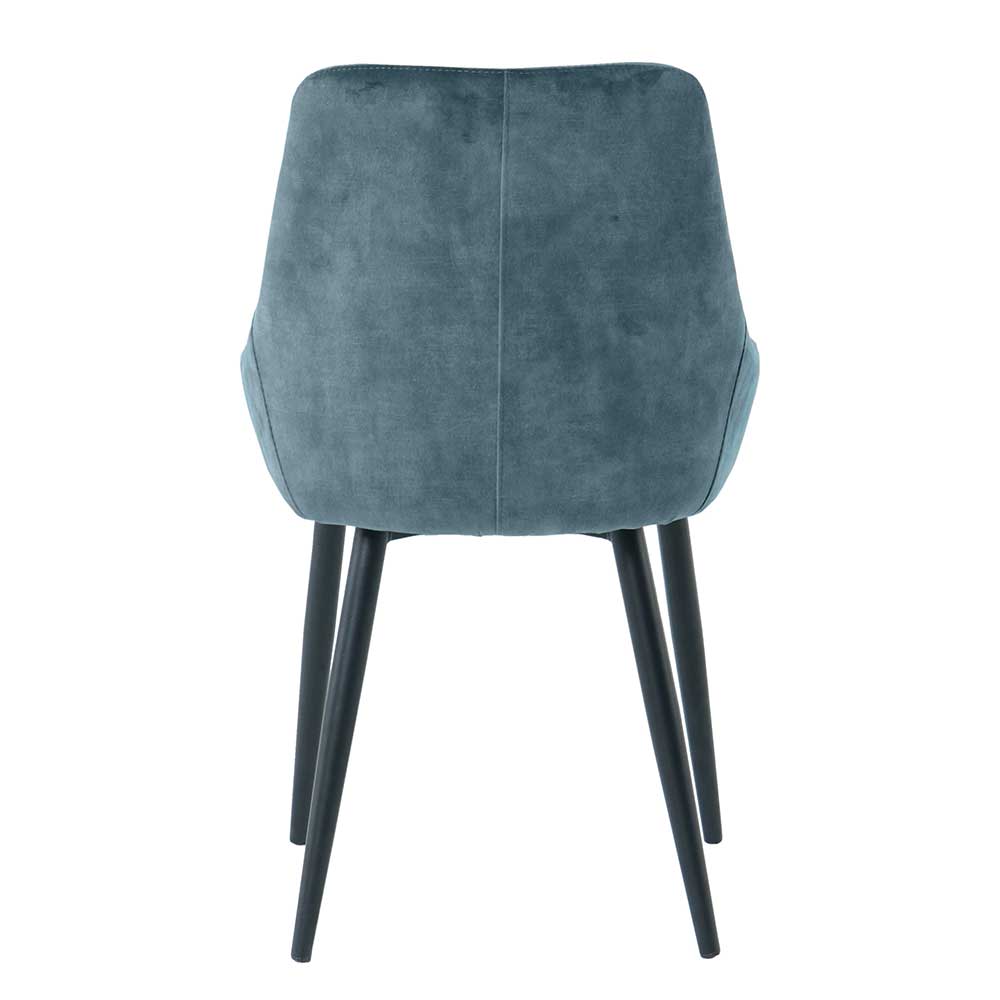 Blauer Polsterstuhl aus Samt - Ziviosca (2er Set)