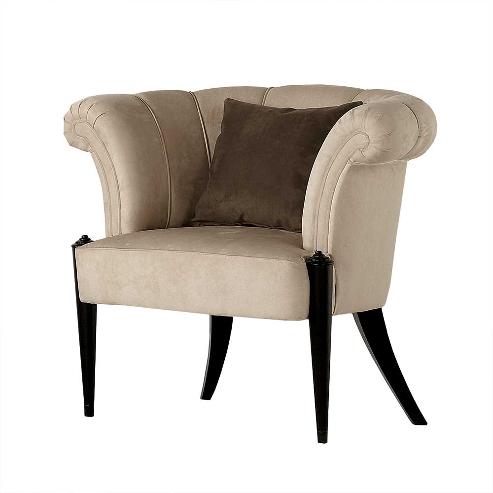 Eleganter Sessel in Beige Stoffbezug - Gatron