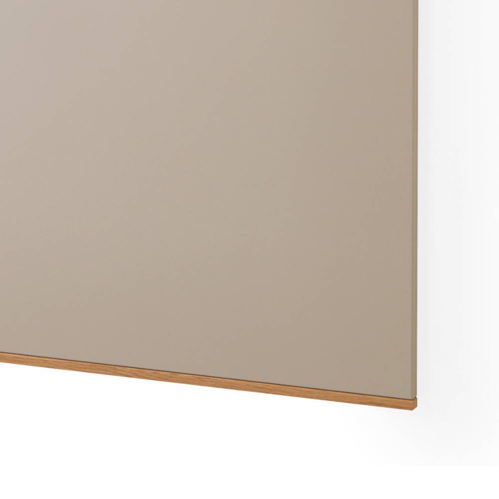 Garderobenpaneel in Taupe mit unterer Holzkante aus Eiche Bianco – Barcelos
