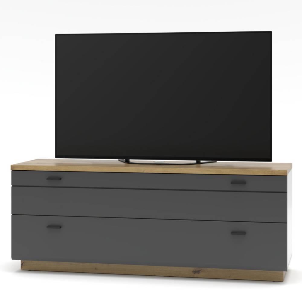 150 cm breites TV Board in mattem Dunkelgrau - Azar