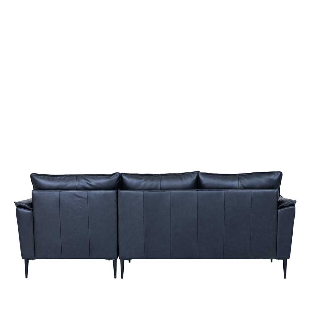Leder Ecksofa in Schwarz - Lagon