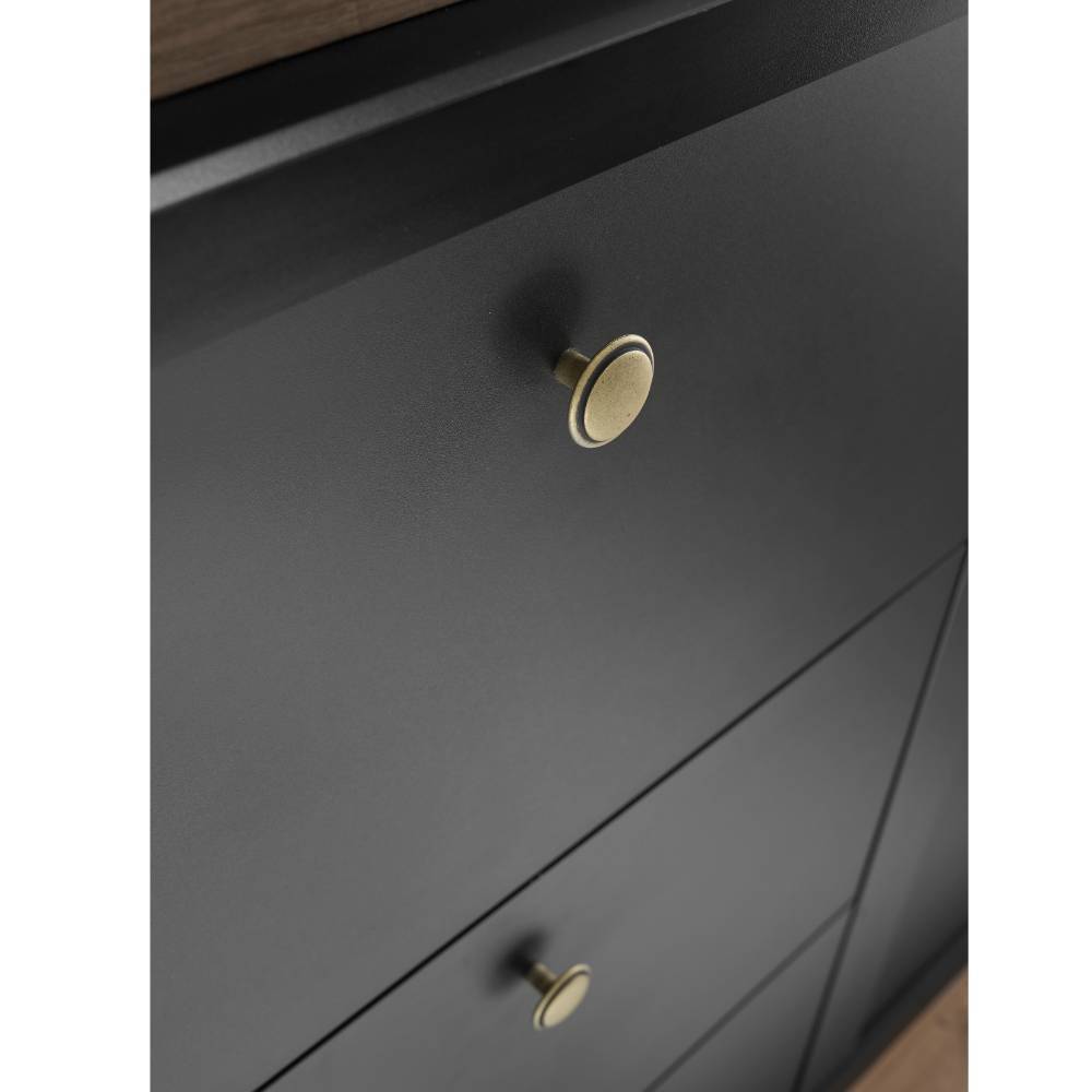 Modern Country Sideboard in Mattschwarz - Lulumo