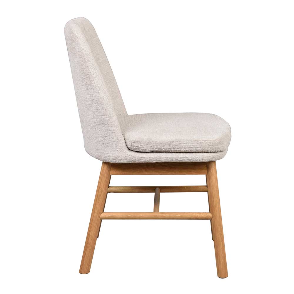 Polsterstühle aus Strukturstoff in Creme - Blacki (2er Set)