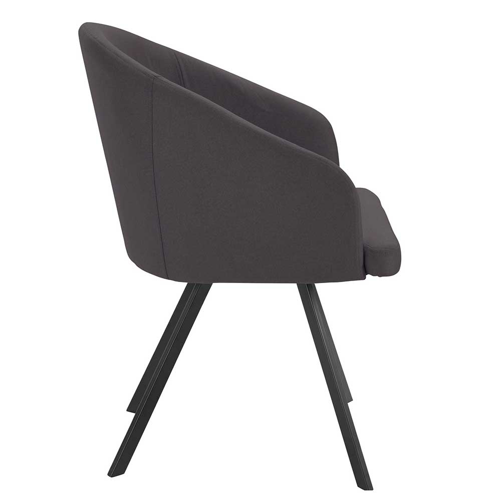 Moderne Tischsessel halbrund in Grau - Cianova (2er Set)