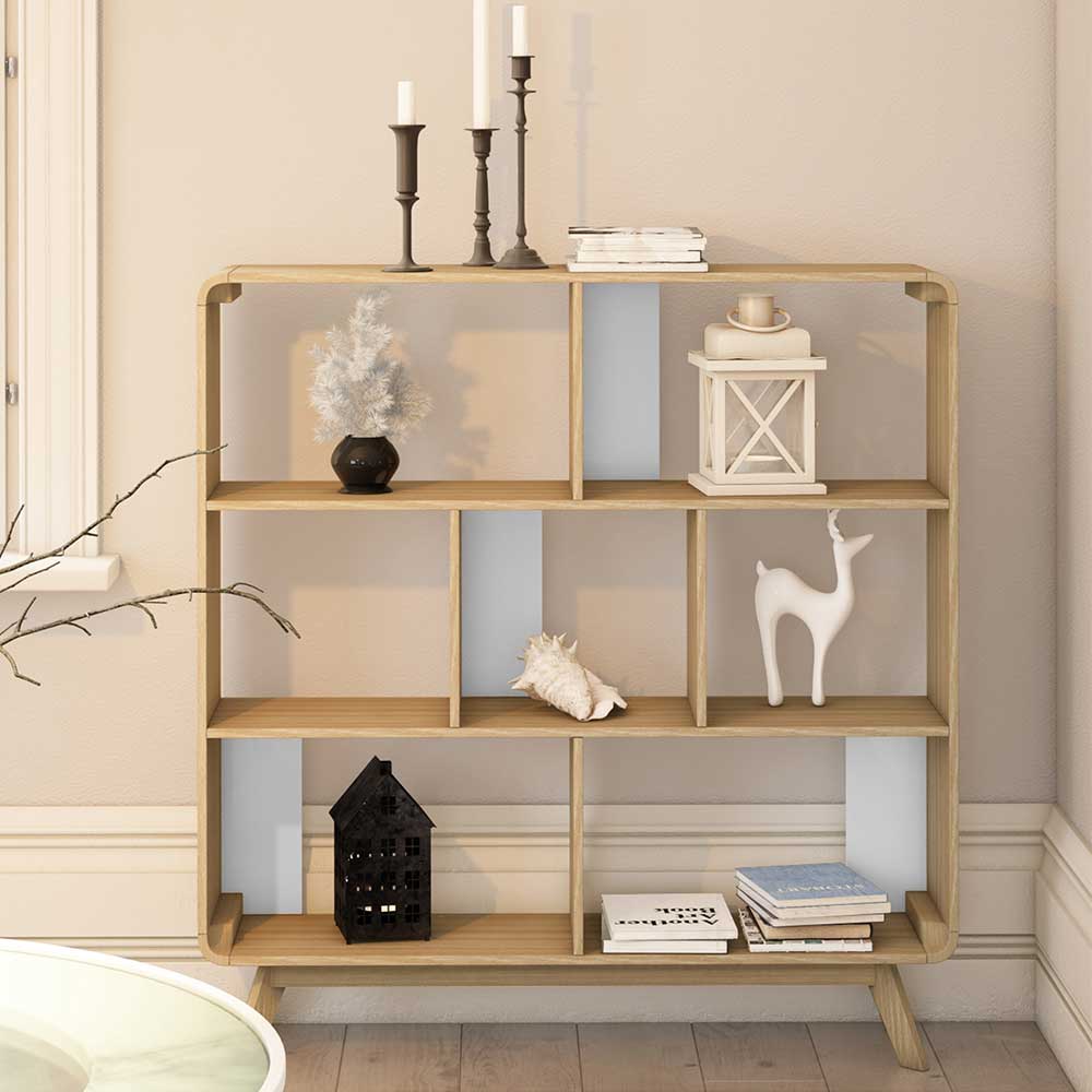 122x126x29 Scandi Standregal in Natur - Jendren