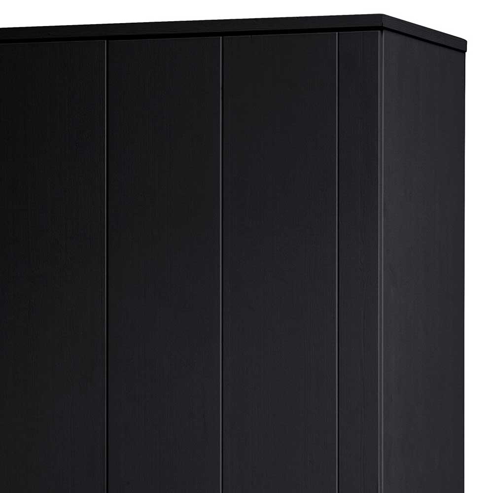 Schwarzer Kleiderschrank aus Massivholz - Florida
