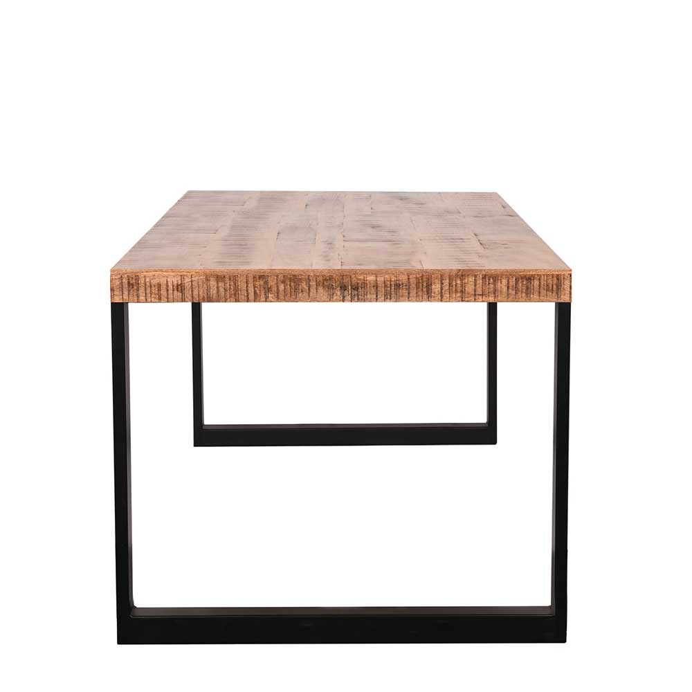 Handgearbeiteter Esstisch mit Mango Holzplatte - Sledias
