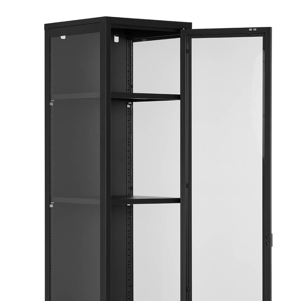 Stahl-Vitrine in Schwarz - Rodicca