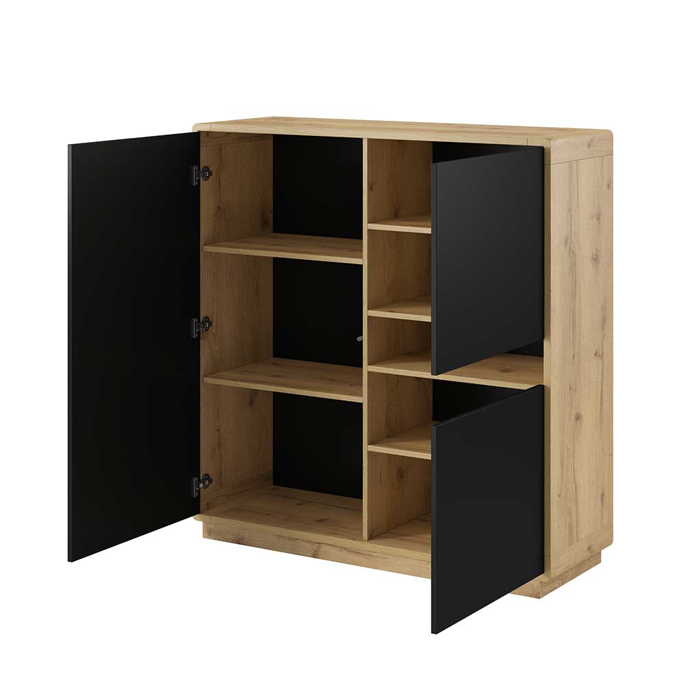 122x126x40 2-türiges Highboard mit Fach - Ilunas