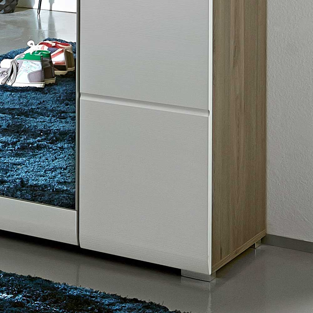 Dielenschrank Brosgo in Weiß Silbereiche