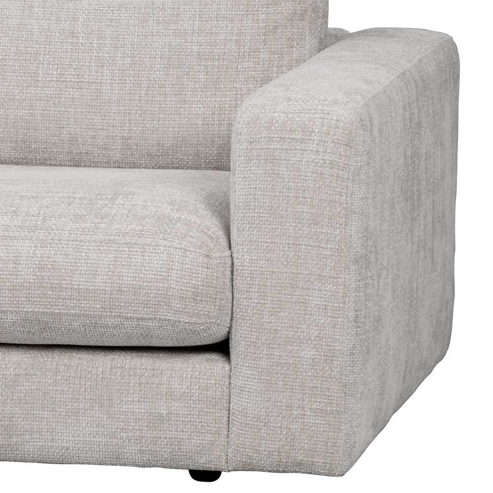 Hellgraue Wohnzimmercouch aus Webstoff - Esmen