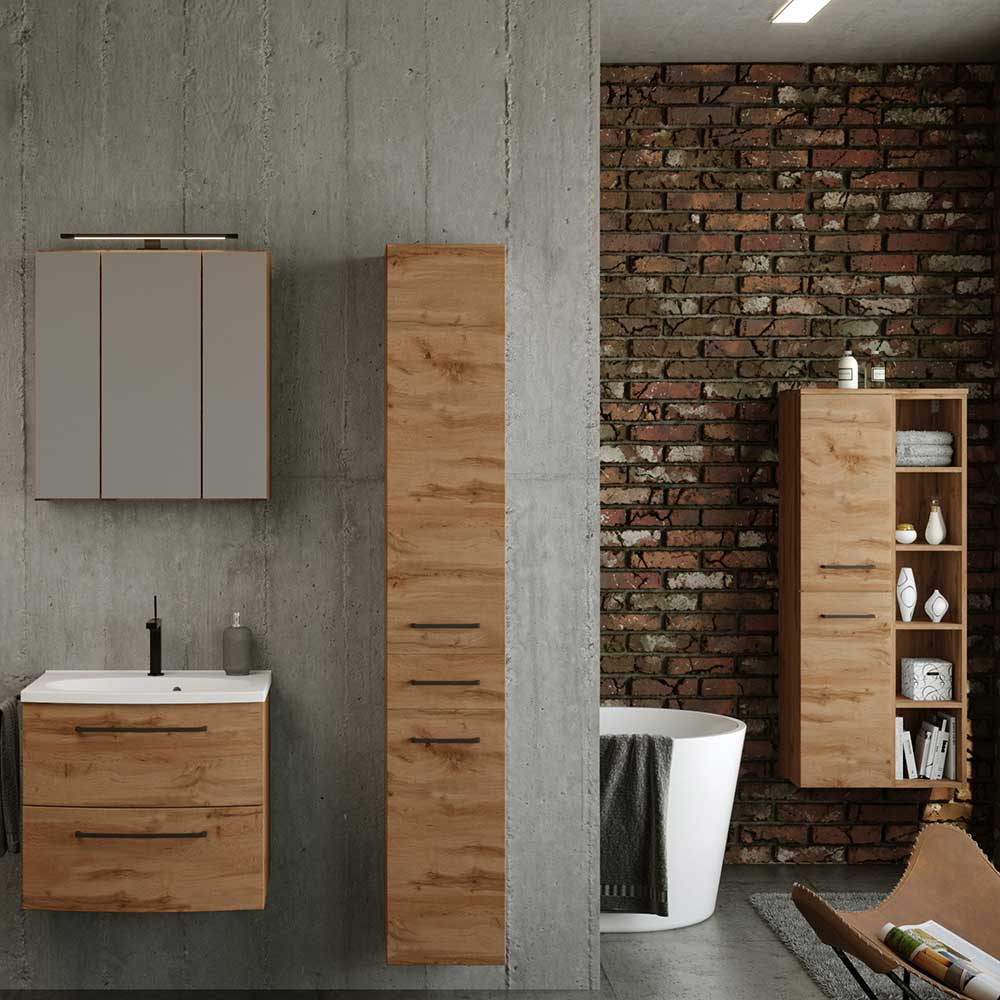 55x135x35 Badezimmer Midischrank in Wildeiche NB - Arazony
