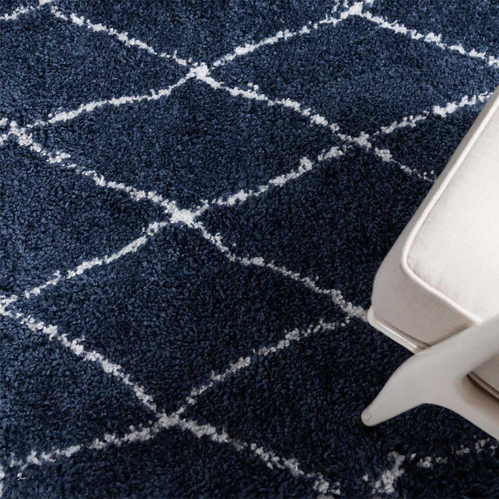 Hochflor Teppich mit Rautenmuster - Pius