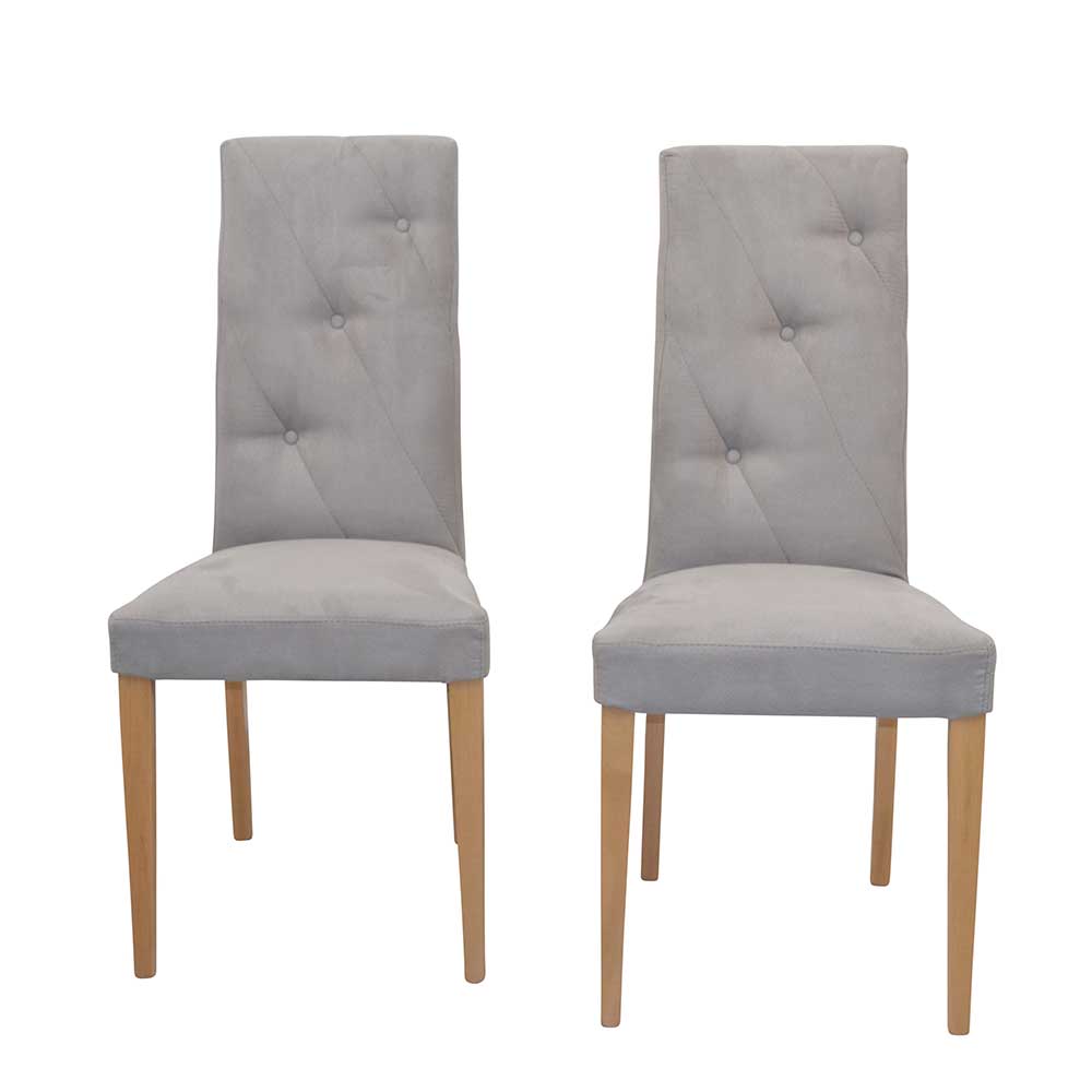 Esszimmerstühle in Taupe Microfaser - Justina (2er Set)