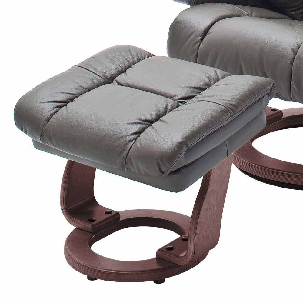 Relaxsessel Faraian aus Echtleder und Massivholz (zweiteilig)