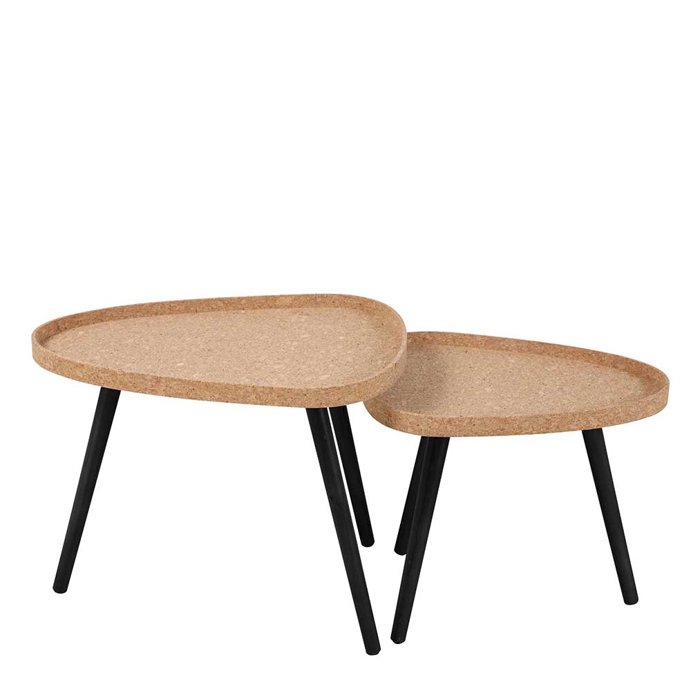 Design Beistelltische mit Kork - Satos (zweiteilig)