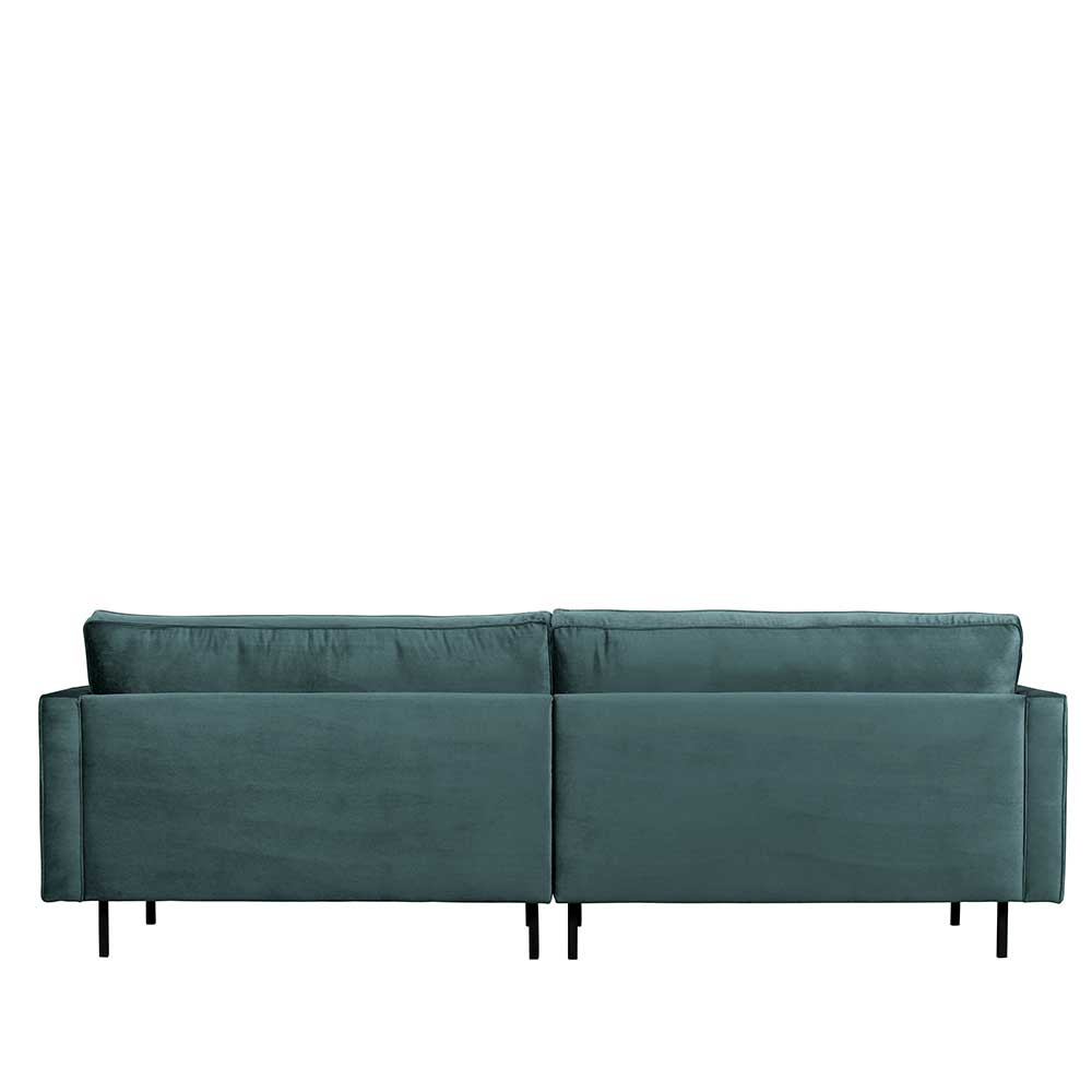Retro Samtsofa in Petrol Blau - Fledos
