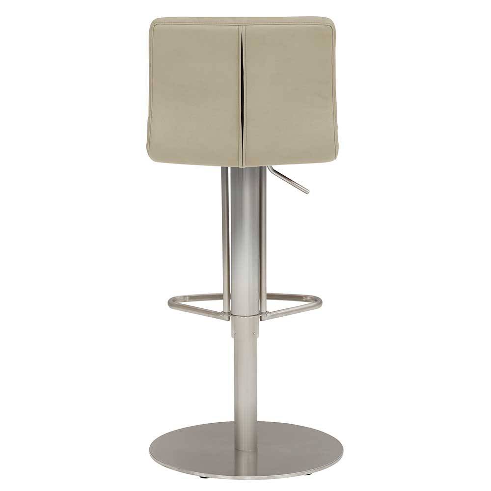 Barhocker mit Rückenlehne in Taupe - drehbar - Iljana
