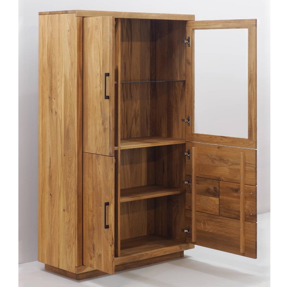 Schrank aus Eichenholz mit Glaseinsatz - Hugo