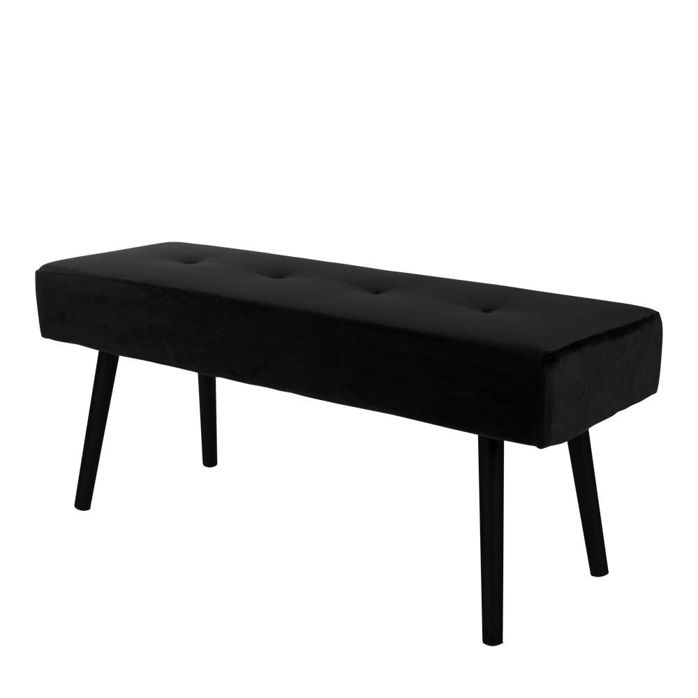 100x44x35 cm Polsterbank in Samt Schwarz - Minael