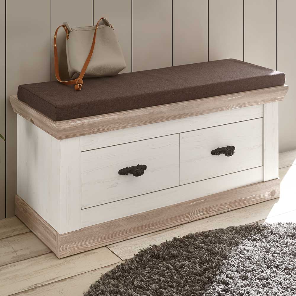 Country Flurbank mit 2 Schubladen - Nedita