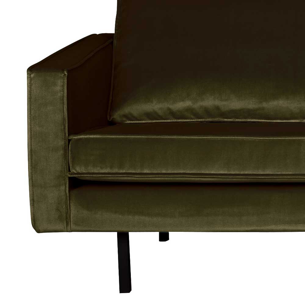 Dunkelgrünes Retrosofa mit Velvet Bezug Lasirena als 3-Sitzer