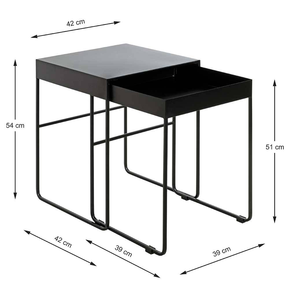 Schwarze Beistelltische aus Metall - Satira (zweiteilig)