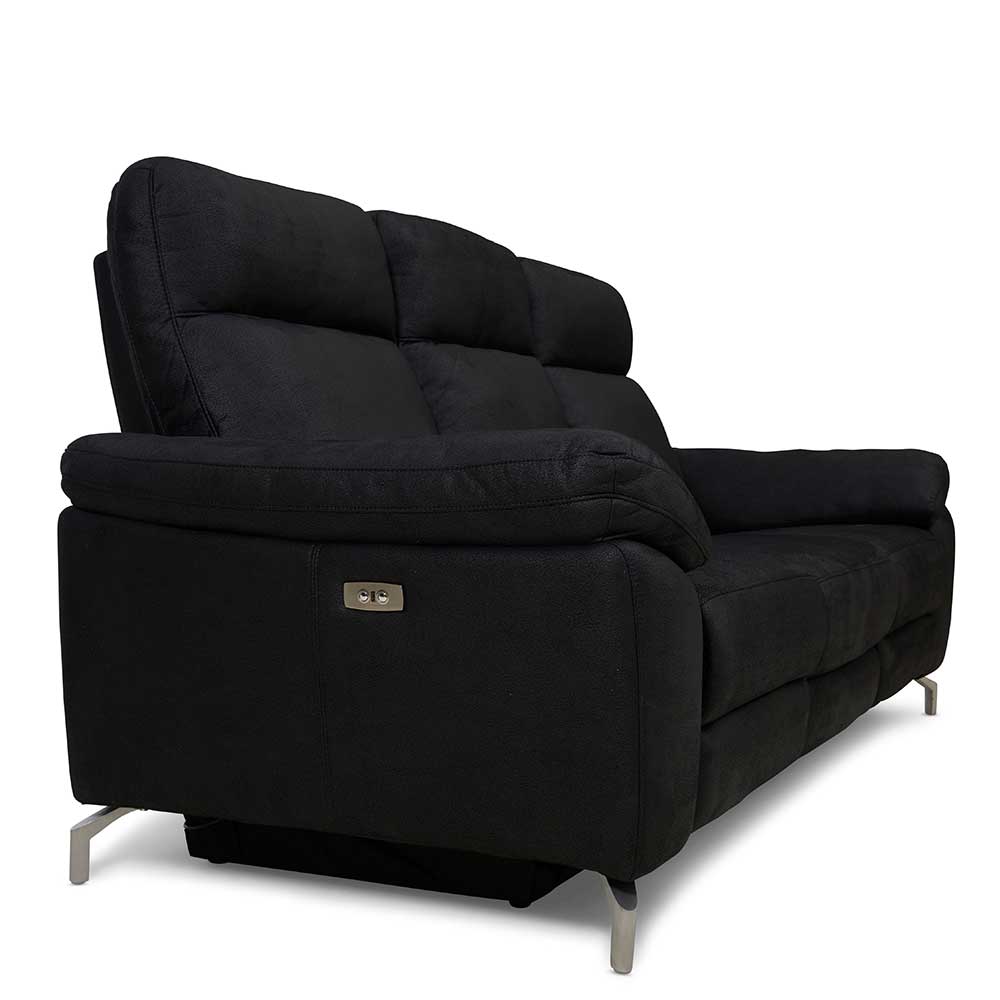 Schwarze Stoffcouch mit Relaxfunktion - Lirionica