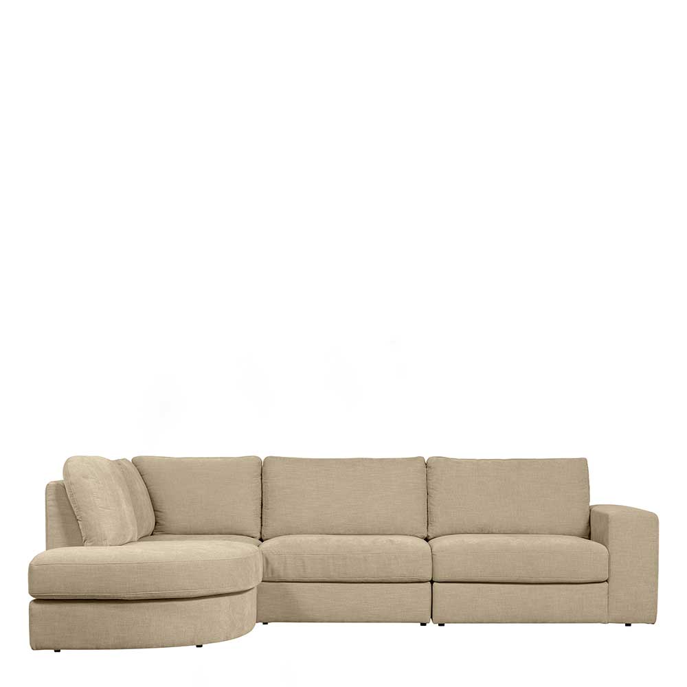 Polsterecke in Beige Stoffbezug - Nikolas