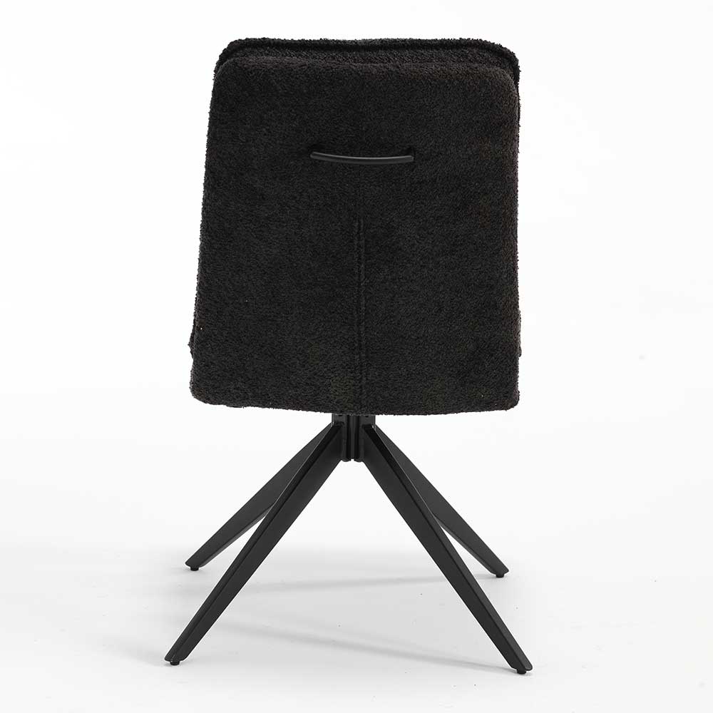 Dunkler Polsterstuhl in Anthrazit Boucle - Queen (2er Set)