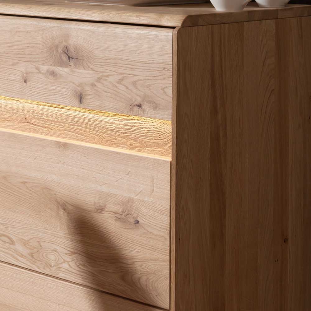 123x84x44 Wildeiche Kommode mit LED dimmbar - Acmida