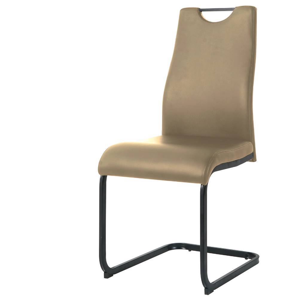 Kunstleder Schwingstühle in Taupe - Casimiro (2er Set)