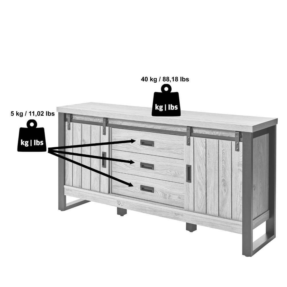 Modern Country Sideboard in Eiche Holzoptik - Jarley