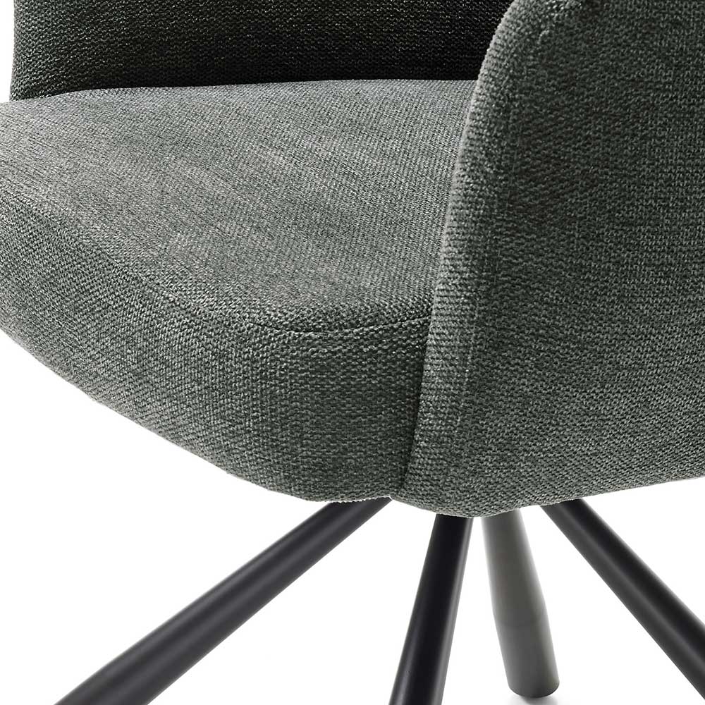 Tischsessel mit Drehgestell in Grau - Cartesna (2er Set)