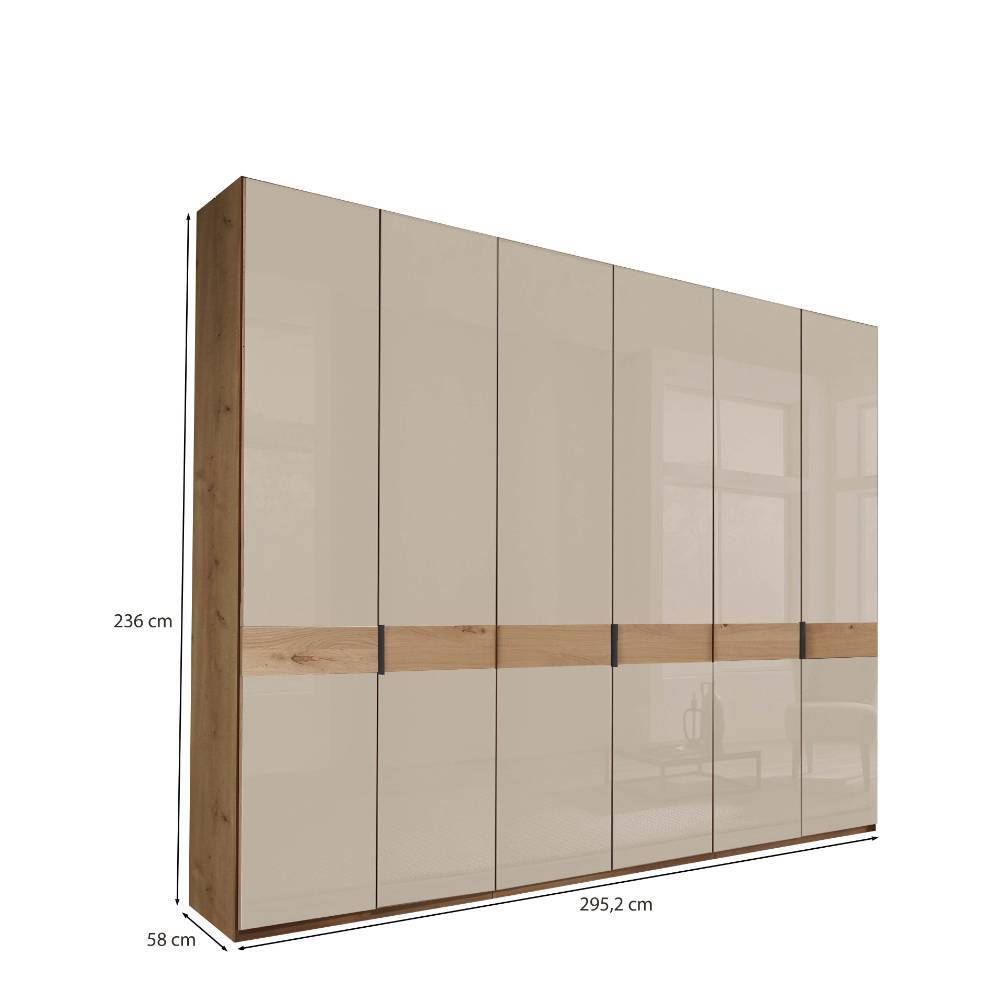 6-türiger Kleiderschrank mit Glasfront - Nikoba