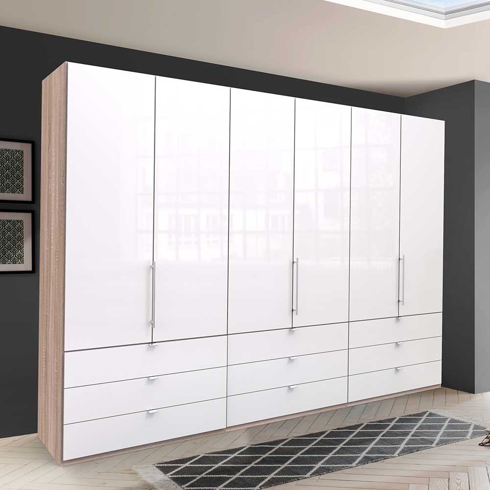 3m Kleiderschrank mit 9 Schubladen Selbsteinzug - Bosays