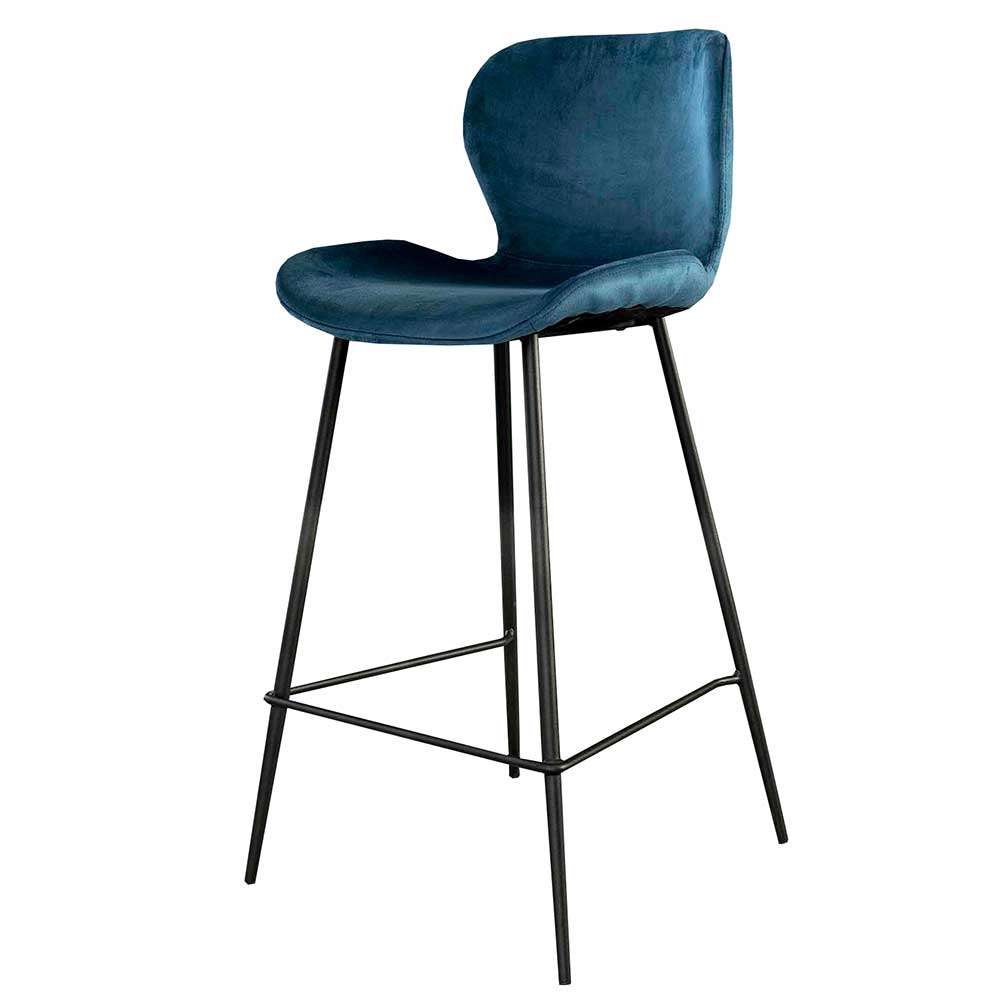 Barstuhl in Blau & Schwarz - Gionna (4er Set)