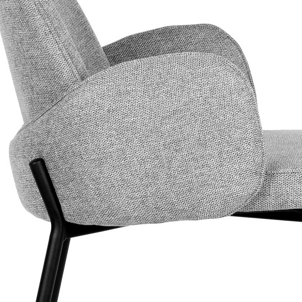 Barstuhl in Grau Strukturstoff - Laviette (2er Set)