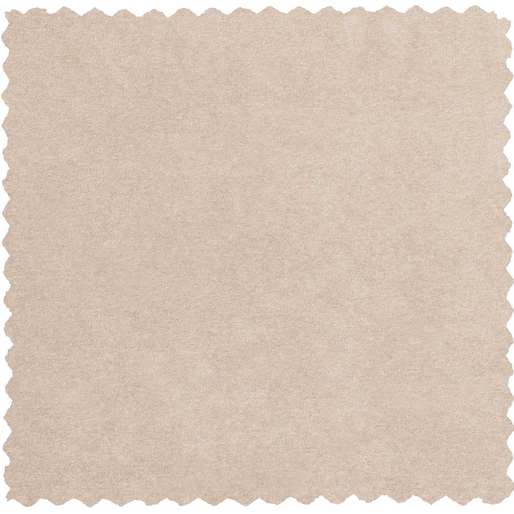 Samtstoffmuster in Creme für das Ecksofa, zeigt die weiche Textur des Bezugs – Montreneva