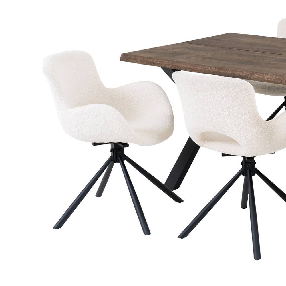 Esstisch mit Tischsesseln drehbar als Set - Ceolata (siebenteilig)