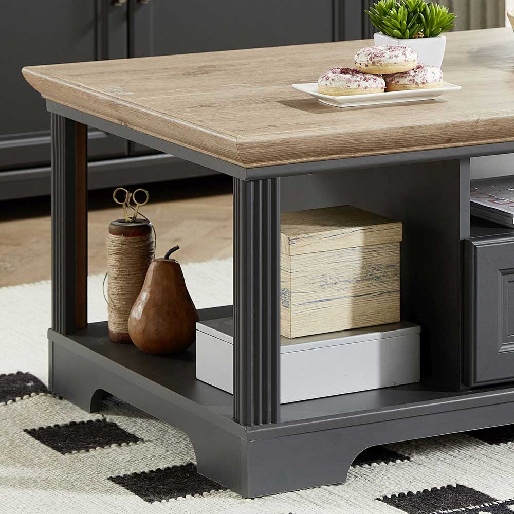 120x45x67 Landhaus Couchtisch in Grau - Thumbs