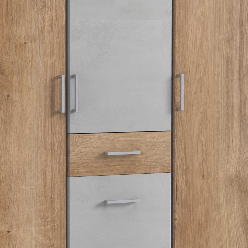 Kleiderschrank in Plankeneiche & Lichtgrau - Anca