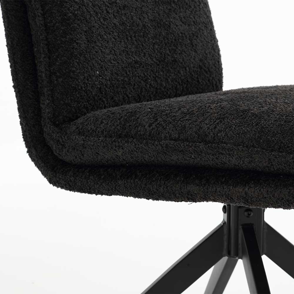 Dunkler Polsterstuhl in Anthrazit Boucle - Queen (2er Set)